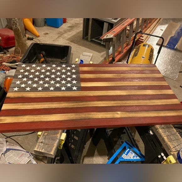 Handcrafted Rustic American Flag - Picture 8 of 10